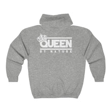Load image into Gallery viewer, Queen By Nature Zip Up Hoodie (front&amp;back)