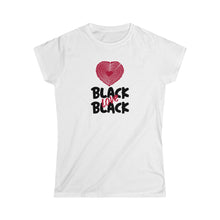 Load image into Gallery viewer, Black On Black Women’s Softstyle Tee