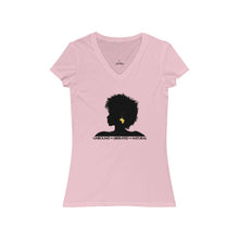 Load image into Gallery viewer, Natural Hair V-Neck T-shirt (white/pink)