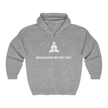 Load image into Gallery viewer, Recharging My Battery Zip Up Hoodie